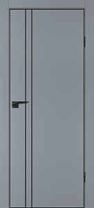 Товар Межкомнатная дверь P-20  черный молдинг PET,  кромка ABS черная c 4-х ст. Серый матовый